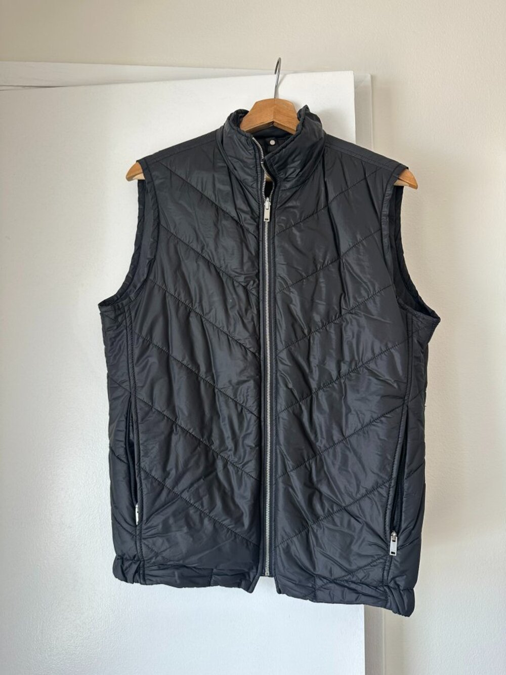 J.Lindeberg Quilted Puffer Vest Black Full Zip Lightweight Men's EU 48 / Small